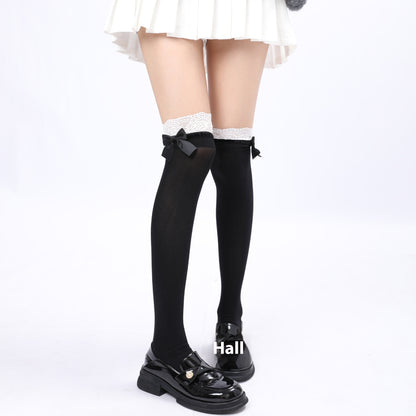 Japanische Jk Bowknot süße Spitze Lolita Socken Mitte der Wade