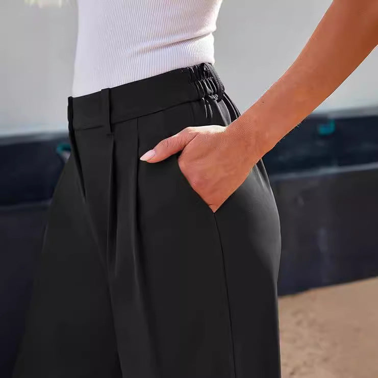 Casual Wide Leg Business Pants Women's High Waist Formal Trousers