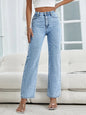 Women's Cropped Beaded Jeans Light Blue