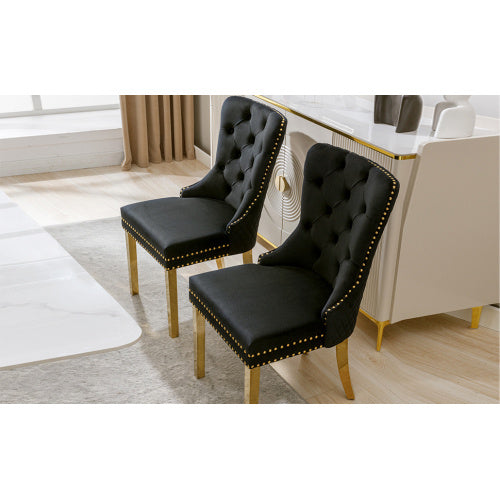 Velvet Metal Leg Dining Chair