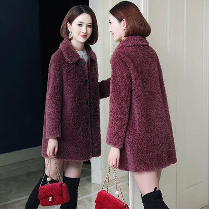 Women's Thick Faux Cashmere Coat Mid-length