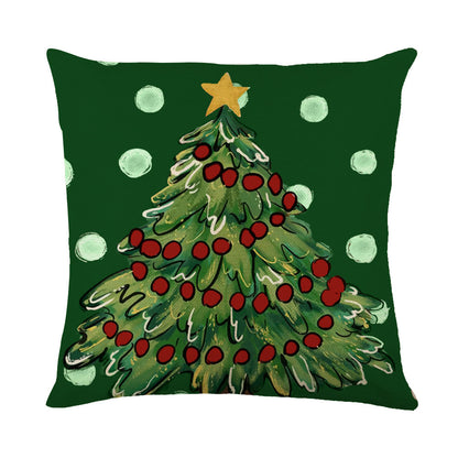 Christmas Decorations Pillow Covers Sofa Square Throw Pillow Cases Stamping Snowflake Waist Cushion Cover Home Bed Decor