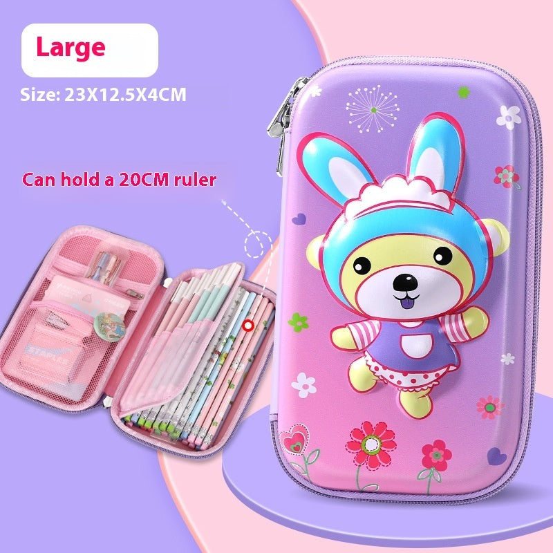 New EVA Elementary School Student Large Capacity Anti-fall Pencil Stationery Box