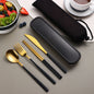 304 Dinnerware Set Flatware Kitchen Accessories Camping Travel Sets Gold Knife Fork Spoon Portable Cutlery Sets With Case