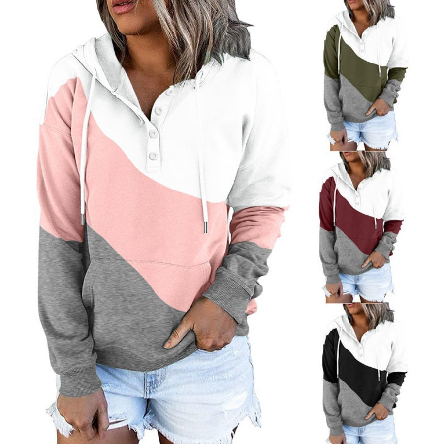 Printed Casual Hoodie Coat Women