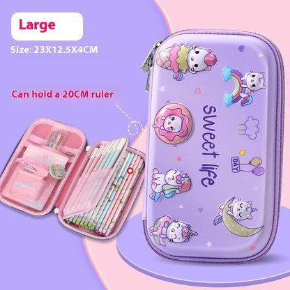 New EVA Elementary School Student Large Capacity Anti-fall Pencil Stationery Box