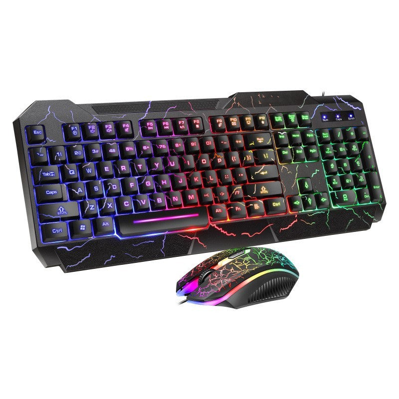 Crackle Word Through Keyboard 4D Mouse Keyboard Luminous Game Set