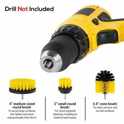 Drill Brush Attachment Scrubber Brushes Set Kit With Adapter For Car Shower Tile