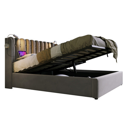 Linen Storage Space Bed Frame With Mattress Size  160cmx200cm