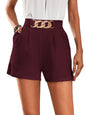 Casual Women's Elegant High Waist Crimp Straight Leg Shorts