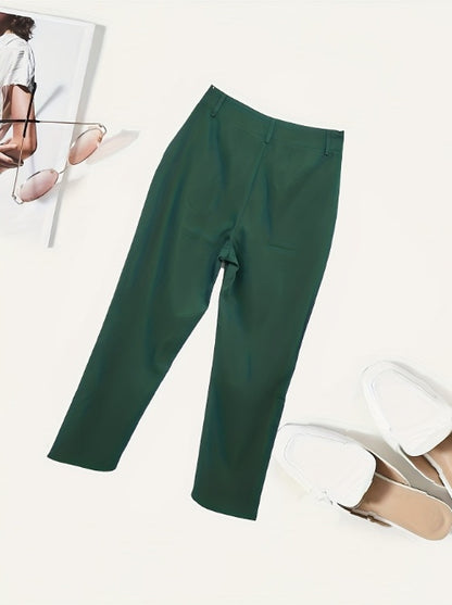 Women's Solid Color Button Casual And Versatile Fashionable Pants