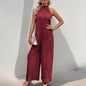 Modischer Jumpsuit mit Neckholder, gerader Einteiler