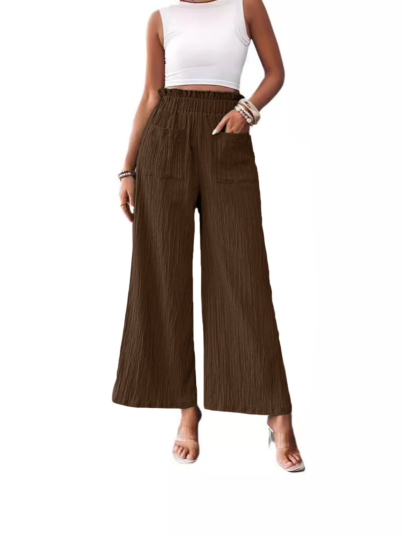 Casual Loose-fitting Wide-leg Slim-fit Trousers