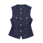 With Belt Beads Decoration All-matching Comfortable Texture Vest