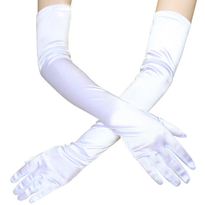 Women's Long Dress Satin Gloves