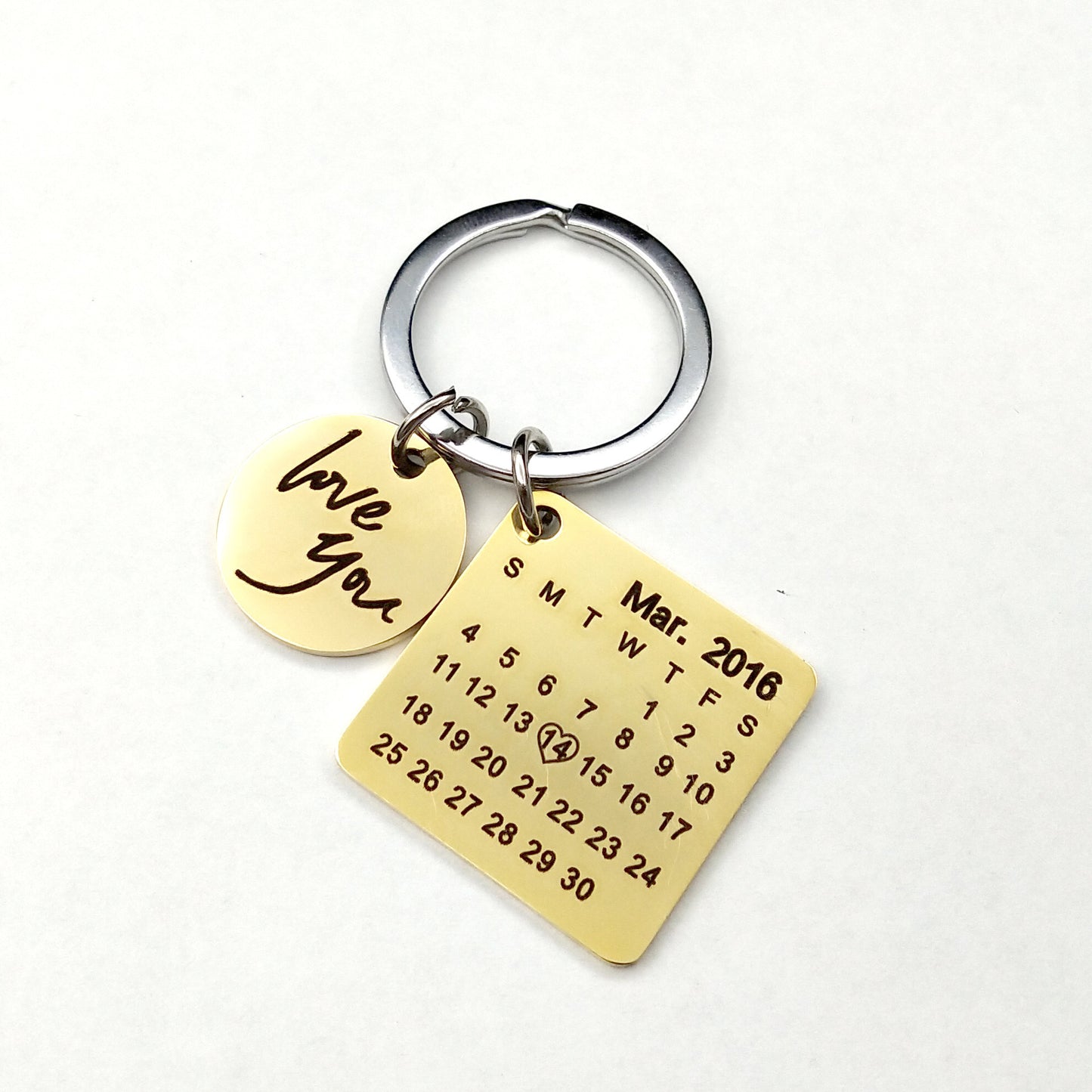 Diy Calendar Lettering Keychain Couple Valentines Day Birthday