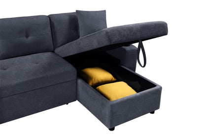 Convertible Sectional Sofa With Armrest Storage