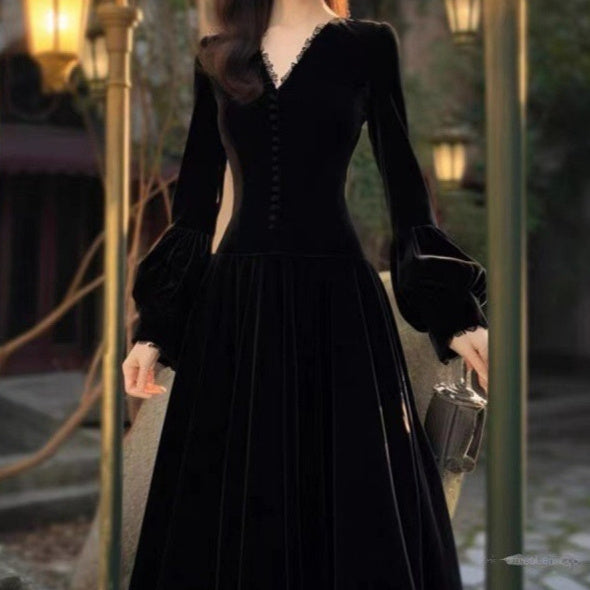 Design Hepburn Style Beautiful Temperament Long Dress