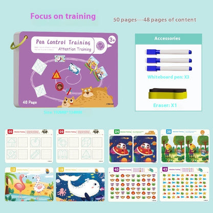 Pen Control Training Kindergarten Children Erasable Early Education Introduction Basic Practice Card