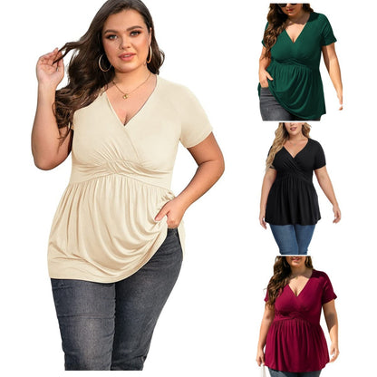 Women's Plus Size T-shirt V-neck Top