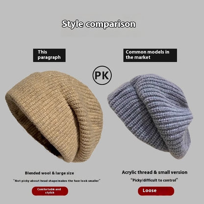 Version Lazy Air-cooled Hat Korean Age-reducing Knitted Pile Heap Cap