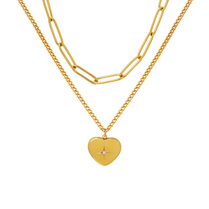 Women's Fashion Double-layer Heart Necklace