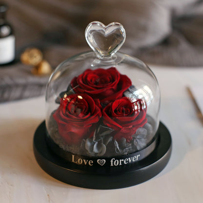 Valentine's Day Birthday Gift Gift Box Glass Cover Big Rose Immortal Flower