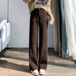 Women's Narrow Fleece Straight Wide-leg Pants