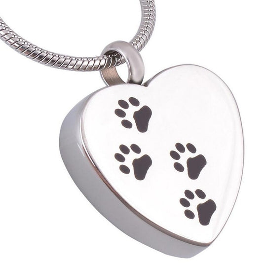 Stainless Steel Footprints Can Be Opened Cremains Pendant Necklace Commemorative Pendant