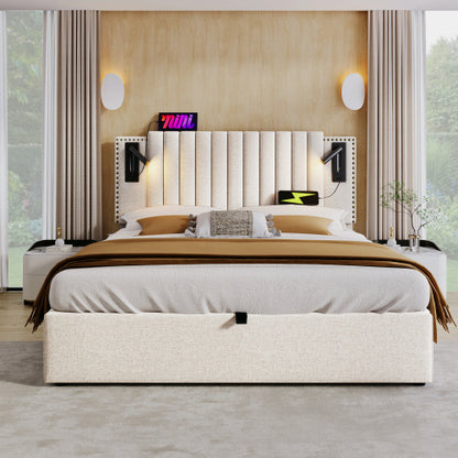 Cotton Panel Material Storage Bed Frame