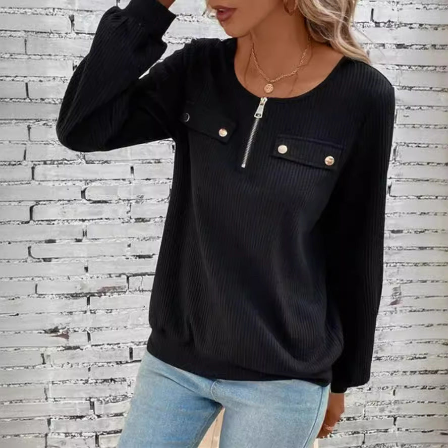 Spring And Summer Long Sleeves Round Neck Sweater