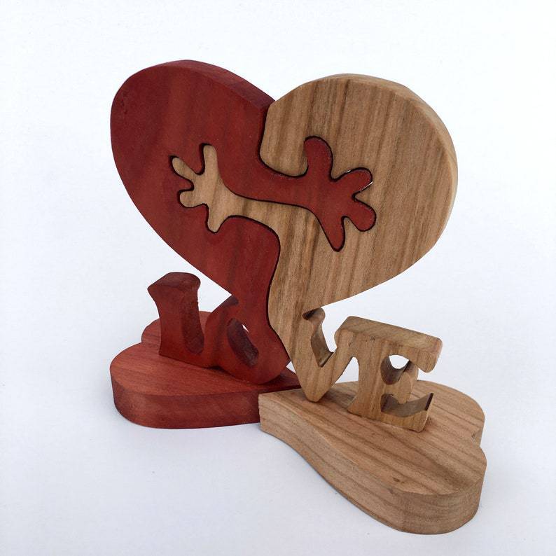 Valentinstag Geschenk Holz Herz Liebe Desktop Ornament Holz Dekoration