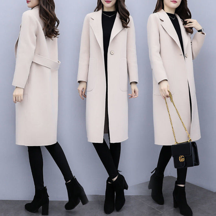 Mid-length Loose Wool Overcoat Women's Coat