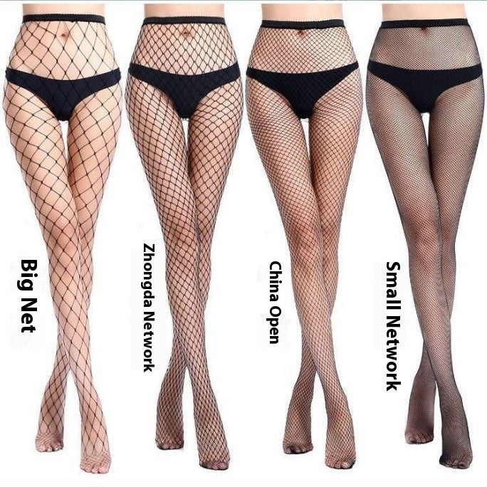 Plus Size Fishnet Stockings Black Silk Female Four Seasons Thin Super Elastic Romper