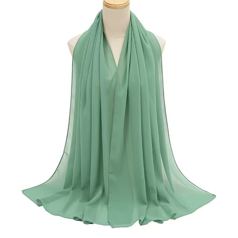 Pearl Chiffon Bubble Women's Solid Color Rectangular Scarf