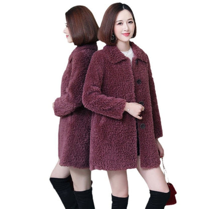 Women's Thick Faux Cashmere Coat Mid-length