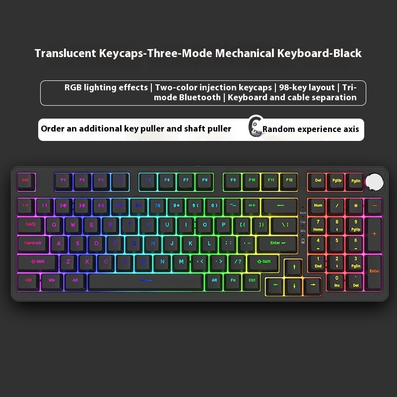 98 Key Wireless Bluetooth Three-model Mechanical Keyboard Gaming Electronic Sports Office