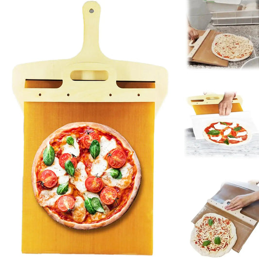 Gadgets de bucătărie Lopată glisantă pentru pizza, pizza antiaderentă, masă de tăiat netedă, masă de transfer pentru depozitare, instrument de copt pentru bucătărie