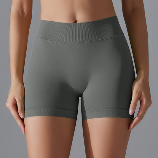 High Waist Knit Hip Raise Fitness Pants Tight Yoga Shorts