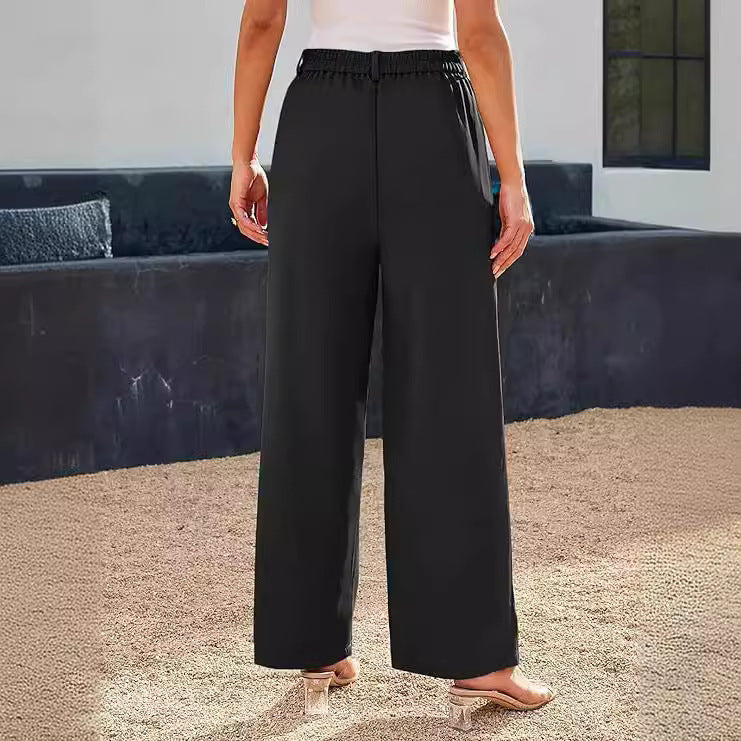 Casual Wide Leg Business Pants Women's High Waist Formal Trousers