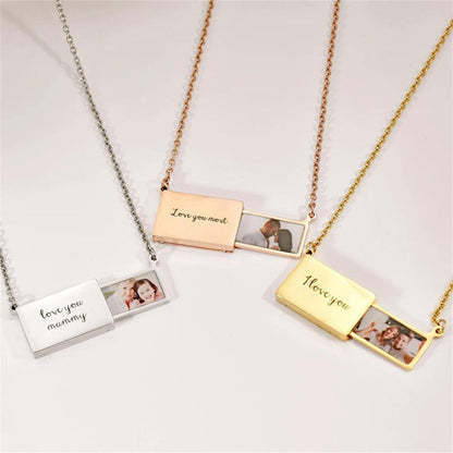 Creative Pull Out Photo Envelope Necklace