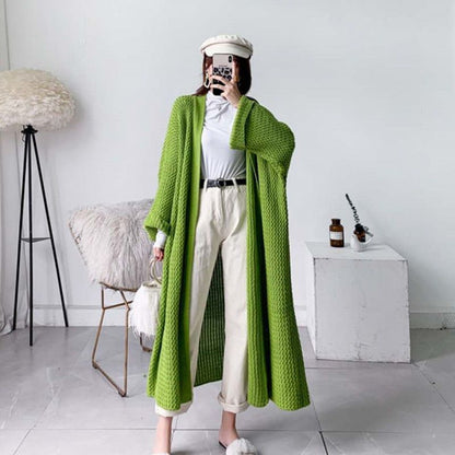 Wind Long Knitted Cardigan Overknee Coat