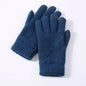 Autumn And Winter Double Layer Fleece-lined Thickened Knitting Gloves