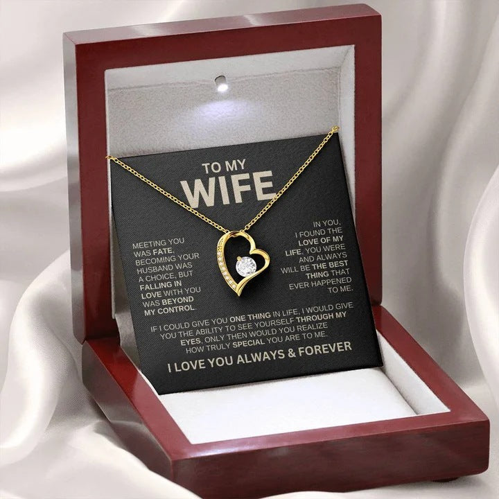 Hollow Jeweled Love Necklace Special-interest Design Gift For Wife