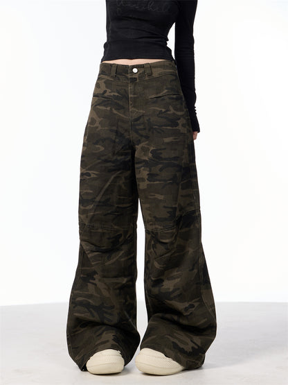 Workwear Camouflage Jeans Women's High Waist Exercise Casual Pants