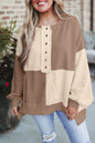 Women's Stitching Buckle Long Lapel Sweater