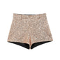 Women's Fashionable Sequins Mid-waist Shorts