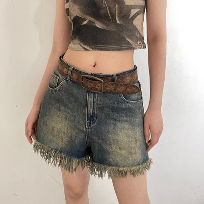 Distressed Ethnic Style Belt Versatile Y2g High Sense