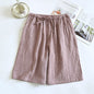 Pure Cotton Gauze Colorful String Washed Home Shorts Couple Style