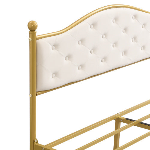 Metal Bed Frame With Slatted Frame